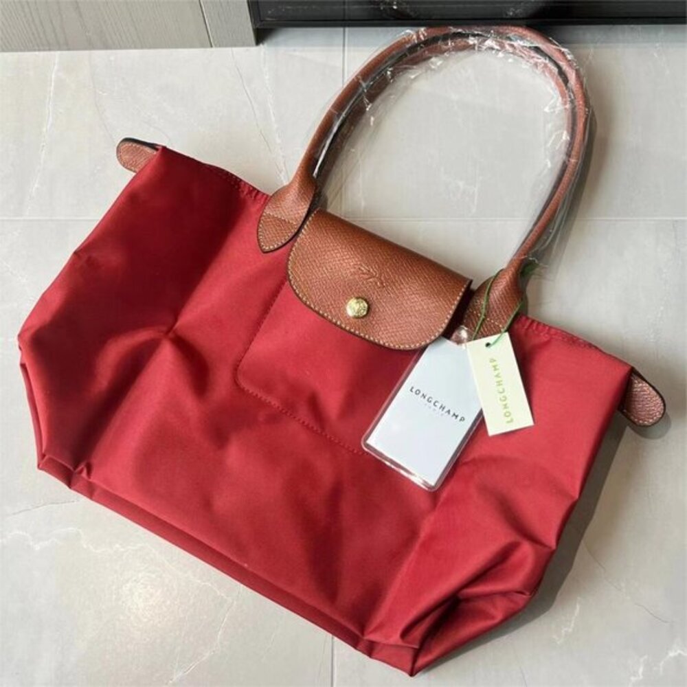 NWT Longchamp Le Pliage Original Large Cinnabar Red Handbag Canvas Tote L